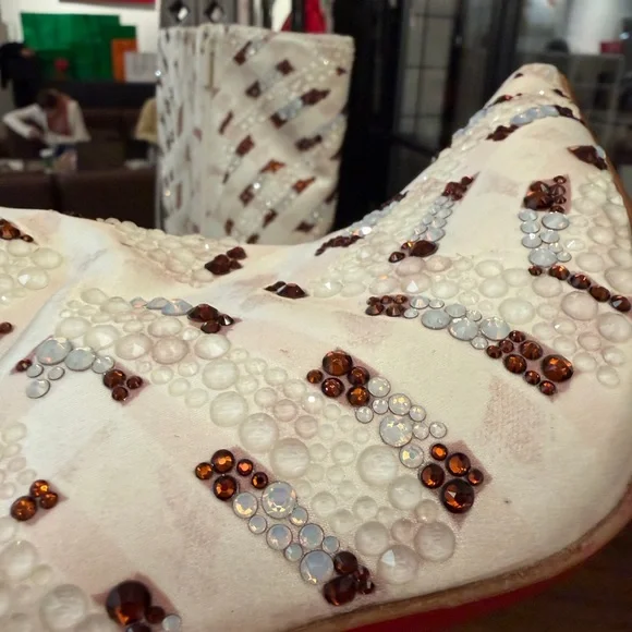 Christian Louboutin Authentic Swarovski Strass Crystal Encrusted Boots – Size 37 - Picture 5 of 7